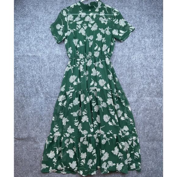 Lulus Dresses & Skirts - Lulus Dress XS Green Floral Maxi Secretary Boho Peasant Cottage Farm Prairie